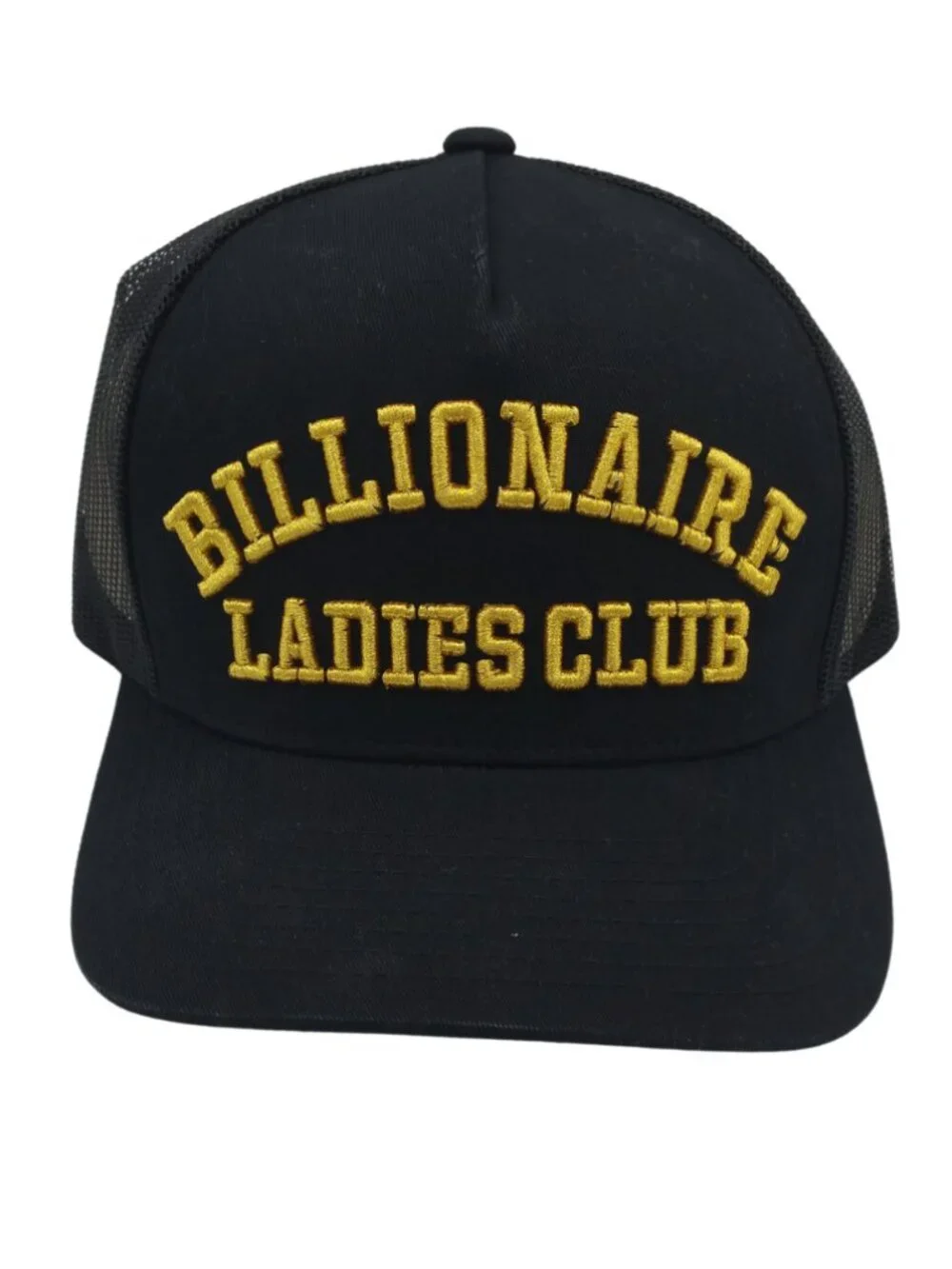 Billionaire Ladies Club Black Gold Embroidered Trucker Hat - NEW